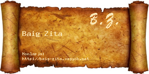 Baig Zita névjegykártya